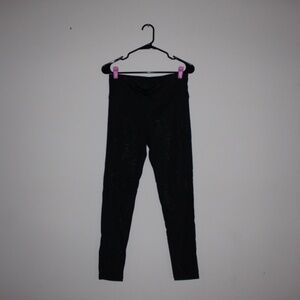 Mono B High Waisted Black Leggings Metallic Foil Overlay